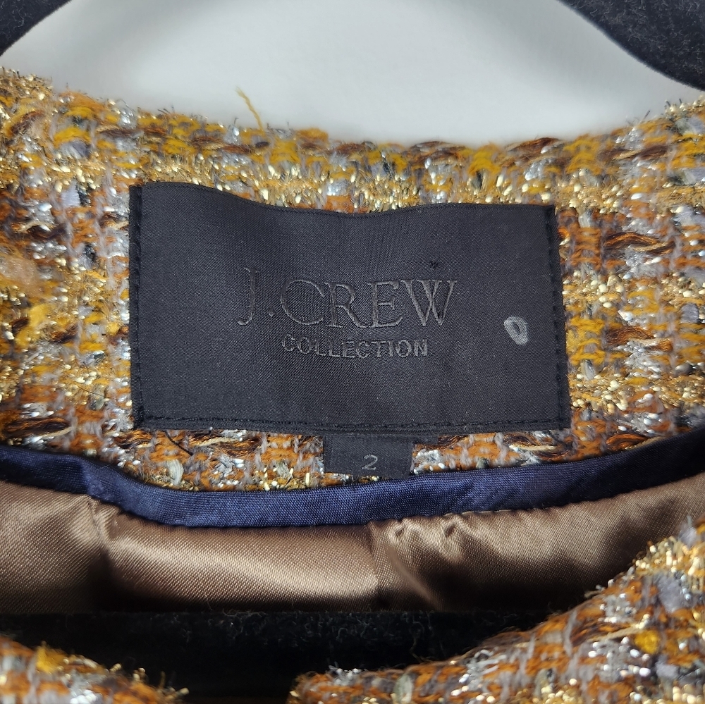 J. Crew Collection Metallic Tweed Lady Jacket - Size 2 - Picture 3 of 10